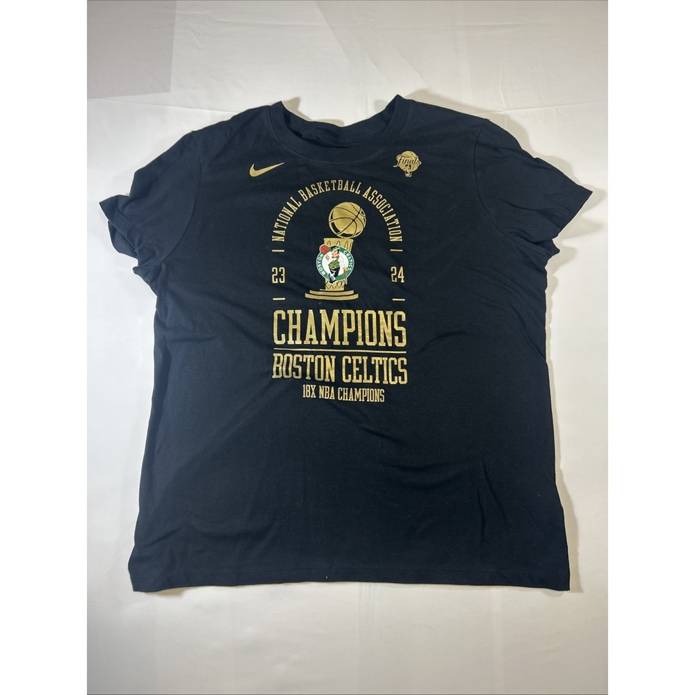 Nike T-Shirt Mens XL Boston Celtics Champions NBA Finals Black Graphic Tee
